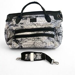 DESTINATION Stylish Map-of-the-world Black and Gray Travel Bag